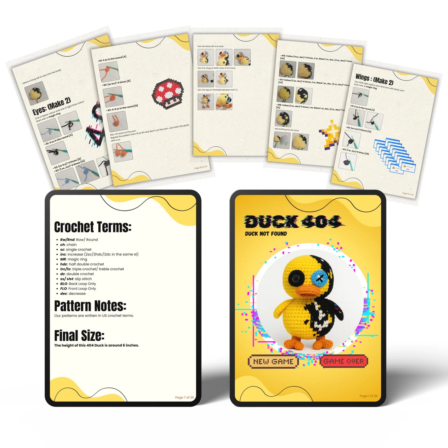 404 Duck Crochet Pattern [PDF Download]